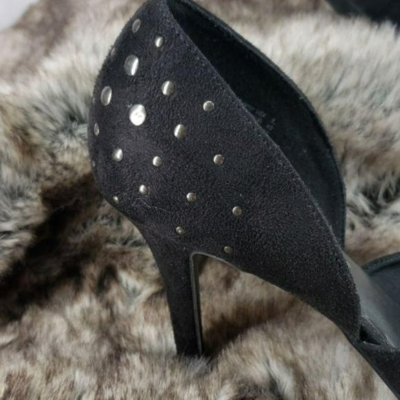 Christian‎ Siriano Suede Studded Black Heels - Picture 2 of 8